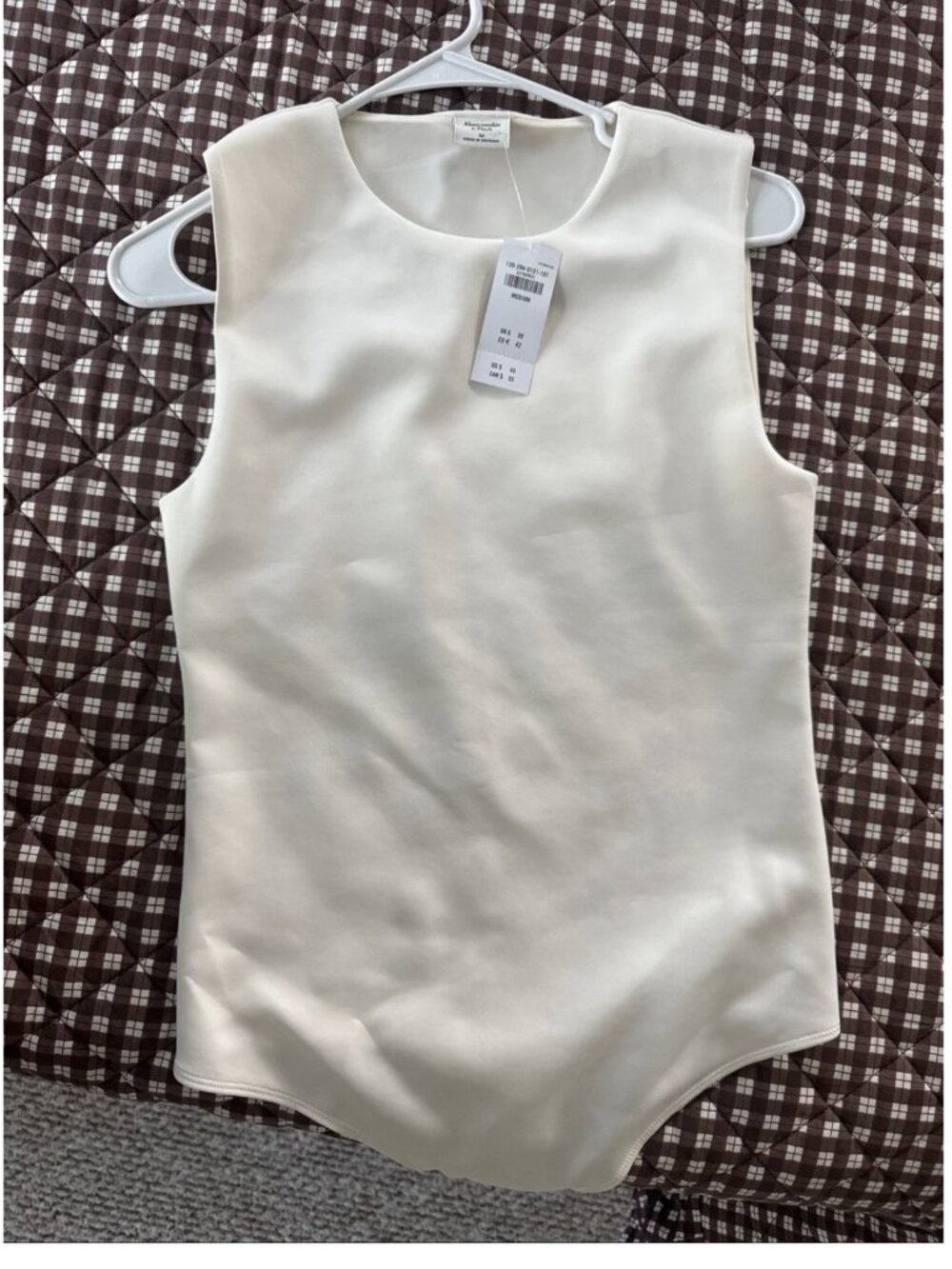 Abercrombie & Fitch Cream Sleeveless Bodysuit M NWT
